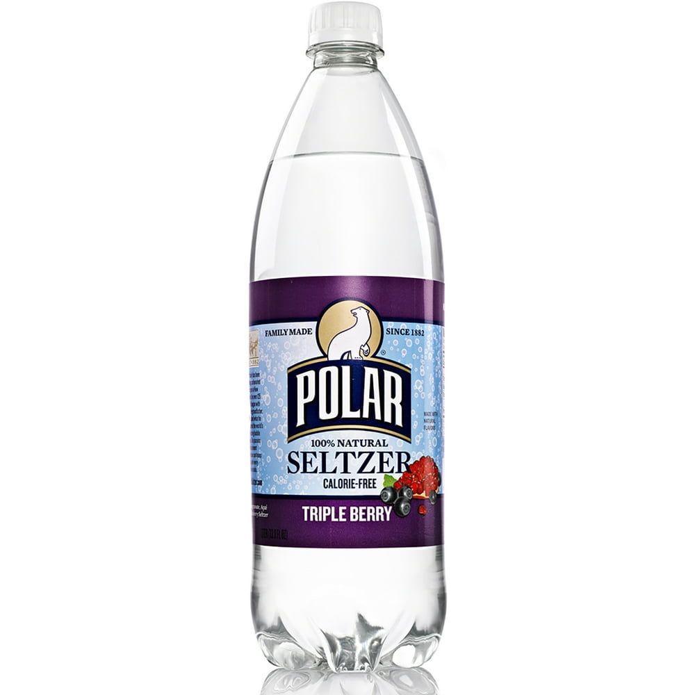 Polar Seltzer Water, Triple Berry, 33.8 Fl Oz, 12 Count