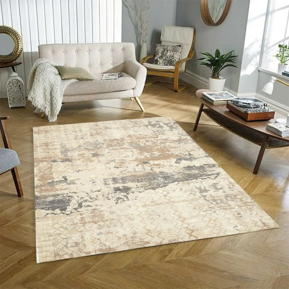 8' x 10'' Aria Textured Grey And Beige Rug
