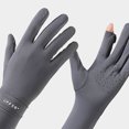 thumbnail image 3 of Lispipm Women Men Touching Screen Driving Gloves Ice Silk Full Finger Long Sun Arm Sleeves for Summer Outdoor Sports Running Gray, 3 of 4