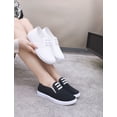 thumbnail image 4 of Women Canvas Slip On Casual Sneakers, Decorative lace-up Low Top Lightweight Anti Slip Daily Walking Flat Shoes, 4 of 8