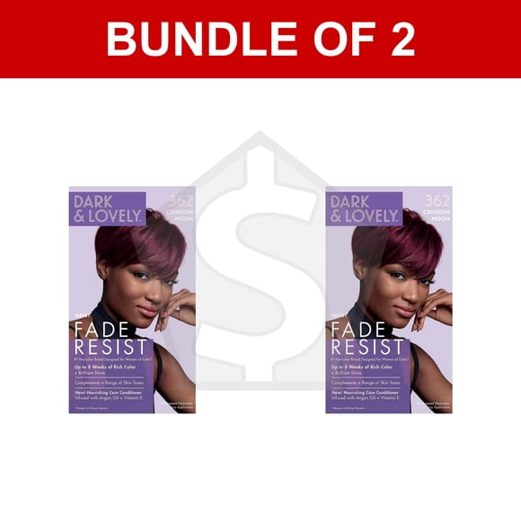 Bundle of 2 - DARK & LOVELY Fade Resist Hair Color Kit - 362 Crimson Moon