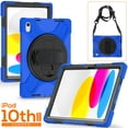 thumbnail image 3 of XYX Case for iPad 11th 11 inch 2025/iPad 10th 10.9 inch 2022 with 360 Degree Rotating, Hand Strap, Shoulder Strap, Blue, 3 of 7