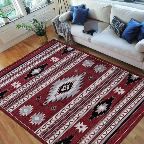 Southwestern Rugs/Luxury Livingroom Modern Soft/SmoothRed/Silver/Gray