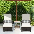 thumbnail image 1 of Costway2 PCS PE Rattan Chaise Lounge Chair Armrest Recliner Adjustable Pillow, 1 of 10