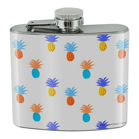 

Silly Tropical Pineapples Pattern Stainless Steel 5oz Hip Drink Kidney Flask