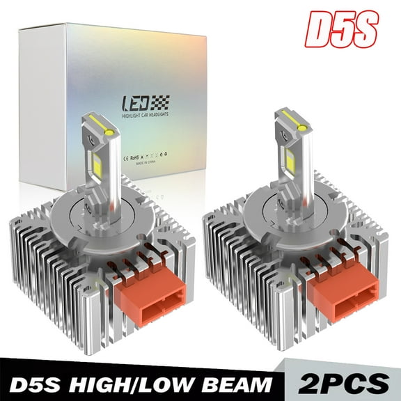 HMCYCI For 2018 2019 2020 GMC Terrain - D5S LED Headlight Hi-Lo Dual Beam Bulbs 6000K Pure White Lamp 2Pcs