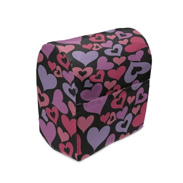 Love Stand Mixer Cover, Silhouette Hearts Pinkish Romantic Shapes Valentines Day Celebration Happy Cheerful, Kitchen Appliance Organizer Bag Cover with Pockets, 5 Quarts, Multicolor, by Ambesonne