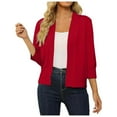 thumbnail image 3 of CAIXIA Womens 2026 Bolero Shrug 3/4 Sleeve Crochet Cropped Cardigan Open Front Knit Shrugs for Dresses, 3 of 6