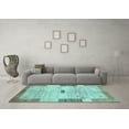 thumbnail image 3 of Ahgly Company Indoor Round Abstract Light Blue Contemporary Area Rugs, 6' Round, 3 of 4