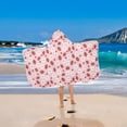 thumbnail image 2 of Yayeee Kids Hooded Towel with Hand Pockets Beach Soft Absorbent Bath Wrap 50 x 23.5 inch, Pink Floral Strawberry Pattern, 2 of 5