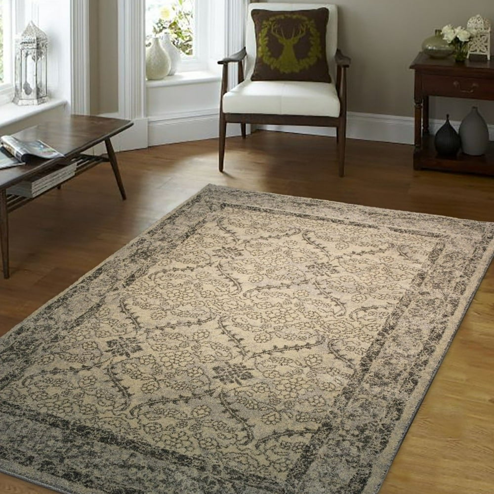Traditional Classic Neutral Tones Area Rug Carpet