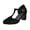 Black, variant on Women’S Polka Dot Print Pointed Toe Stiletto Heel Pumps, Pearl Ankle Strap Satin Bow D'Orsay High Heel Dress Shoes, Smooth PU Casual Wedding Party Heels, 1 Pair, Sizes 34 Through 42