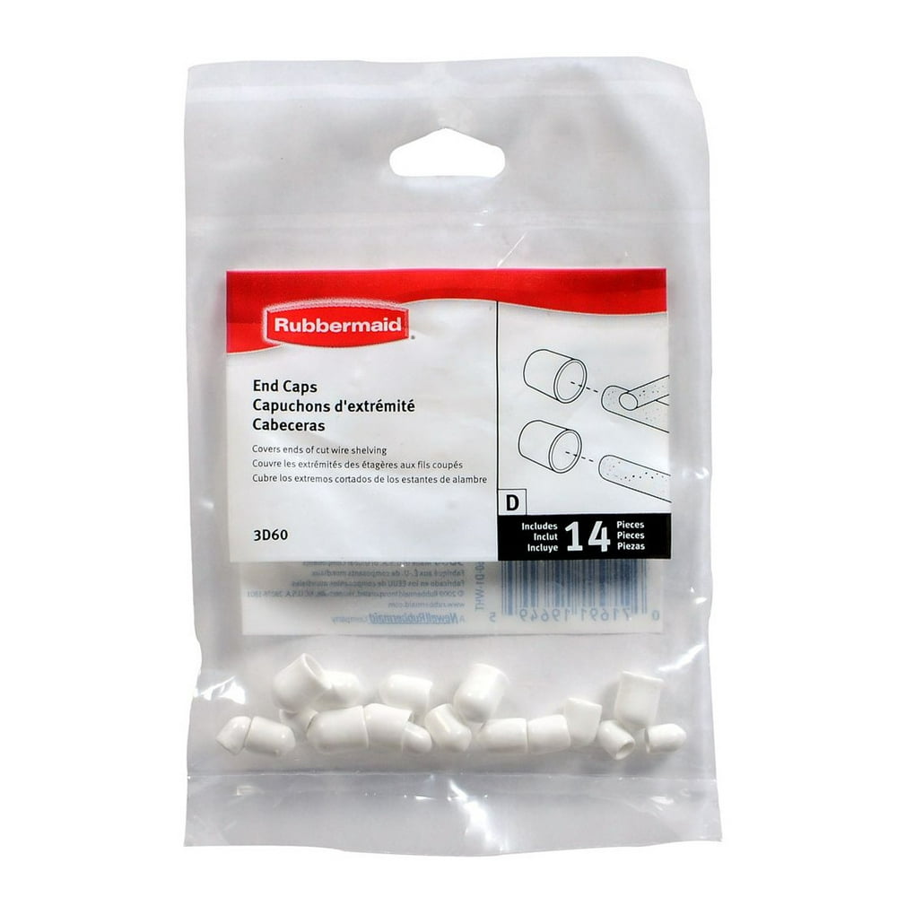 Rubbermaid FG3D60LW White 12 Piece Assorted End Caps For Wire Shelving