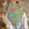 thumbnail image 2 of Diufon Hauts de la Saint-Valentin pour Femmes Décontracté Manches Courtes Col Rond Pull Chemise Imprimé Graphique Mignon Tendance, 2 of 5