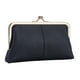 thumbnail image 5 of Bolso de noche rectangular estilo vintage con ranuras para tarjetas y cierre de beso para mujer Negro, 5 of 9