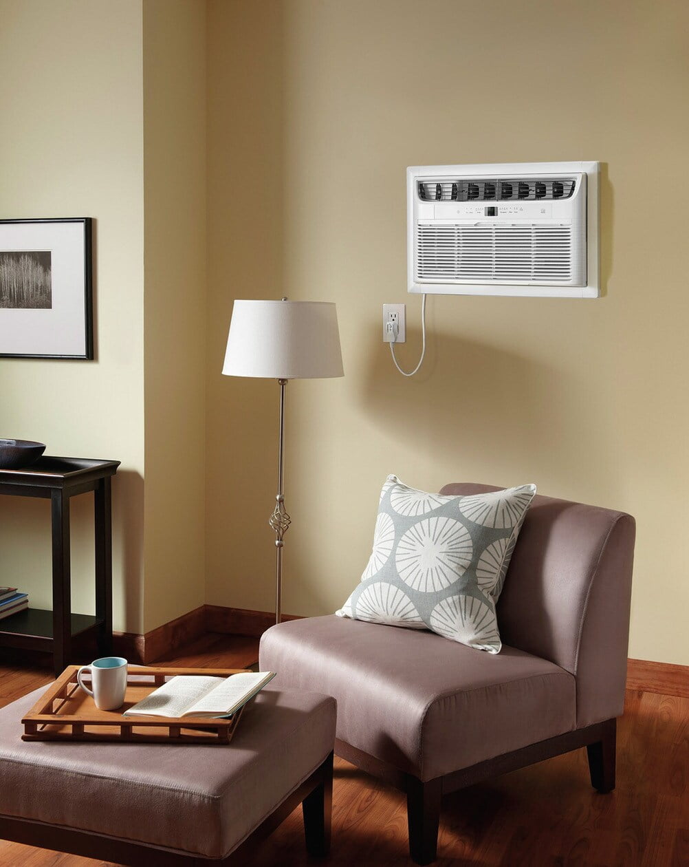 Frigidaire 8,000 BTU 115V Heat and Cool Through the Wall Air Conditioner with Remote, 350 Sq. Ft., White, FHTE083WA1