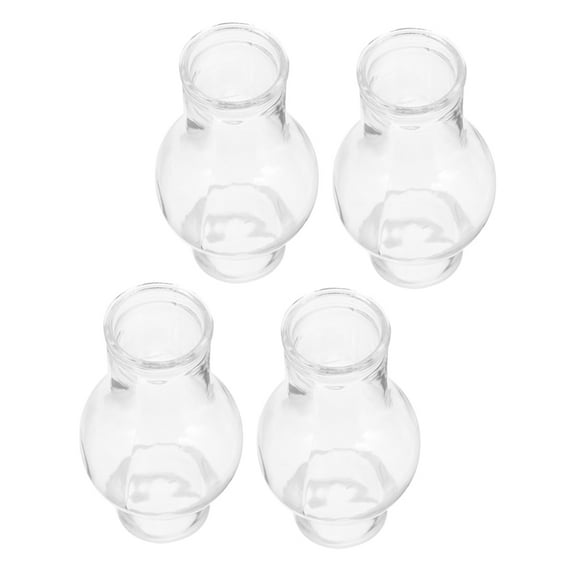 WHAMVOX 4pcs Glass Oil Lamp Chimney Vintage Glass Kerosene Lamp Shade Cover Replacement