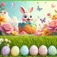 thumbnail image 5 of LUUFILx Easter Bunny Flower Banner Backdrop Spring Party Decor Egg Decorations Birthday Happy Photography Props Background Banners Baby Shower, 5 of 8