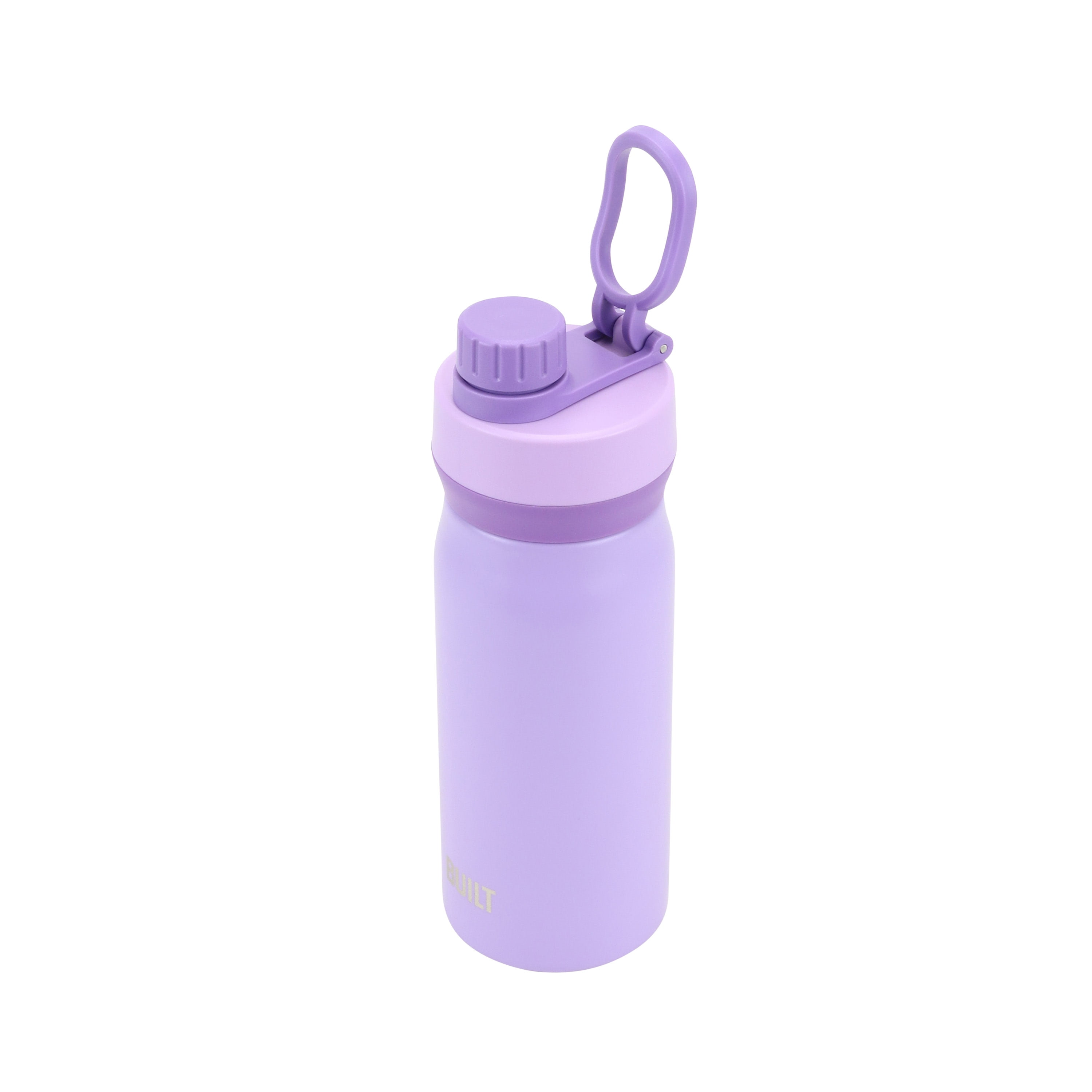 Built 16-Ounce Cascade Stainless Steel Water Bottle with Leakproof Chug Lid, 16 fl oz, Purple