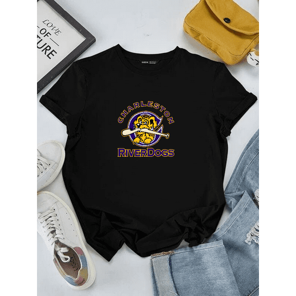 Charleston River Dogs Classic Minor League Inspired Retro Team Graphic Unisex T-shirt V80508 up to size 5XL