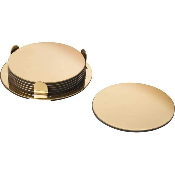 Coasters Stainless Steel Brass Gold 8.5 cm 6 PCS Walmart.ca