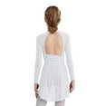 thumbnail image 2 of iiniim Girls Lyrical Dance Dress Shiny Rhinestone Long Sleeve Ballet Skirted Leotard Contemporary Dancewear White 10, 2 of 7