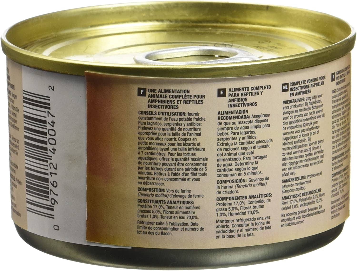 Zoo Med Can O Mini Mealies Mealworms for Reptiles, Turtles, Amphibians, Birds or Fish [Reptile Tortoise Food, Reptile Supplies] 4.8 oz (4 x 1.2 oz)