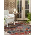 thumbnail image 3 of Unique Loom Outdoor Modern Collection Area Rug - Tamarindo (7' 10" Octagon Multi/Burgundy), 3 of 9