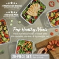 thumbnail image 2 of Bentgo Prep - 20-Piece 1-Compartment Reusable Meal Prep Containers with Lids, PFAS & BPA Free Materials, Durable, Microwave, Freezer, & Dishwasher Safe To Go Food Storage (White), 2 of 8