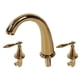 thumbnail image 4 of Grifo de lavabo de baño de estilo europeo con tres orificios y doble manija, de cobre, dorado, 4 of 14
