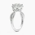 thumbnail image 2 of Dash Jewelry Brilliant 2 Ct Round Cut Moissanite Ring - 14K White Gold Plated Moissanite Ring - Halo Moissanite Rings for Her - Infinity Twisted Cross Over Shank Rings - Eternity Band Rings, 2 of 8