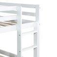 thumbnail image 5 of Twin Over Twin Floor Bunk Bed, UHOMEPRO Solid Wood Low Bunk Bed with Safety Rail, Ladder, Heavy Duty Bunk Beds, Space-Saving Bedroom Dorm Furniture, White, 5 of 13