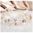 thumbnail image 1 of Diadema de boda dorada, tocados de novia con flores de perlas para boda, accesorios para el cabello de cristal para mujeres y niñas, 1 of 6