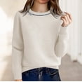 thumbnail image 2 of MESSUEN Baggy Sweater Long Sleeve Sweaters for Women Long Sleeve Undershirt for Women Long Sleeve Shirts Thermal Shirts for Women Womens Sweaters Winter Sweater Women Beige L, 2 of 5