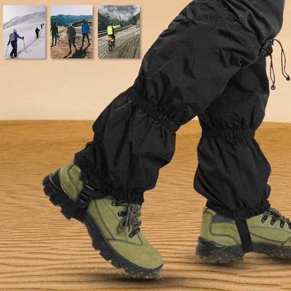 Outoloxit Outdoor Gaiters Waterproof Sandproof Breathable for Hiking Mountaineering Skiing Leg Protectors Adult Children Adjustable Straps Multi-Purpose