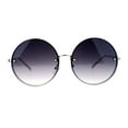 thumbnail image 2 of SA106 Rimless Large Hippie Round Circle Lens Womens Sunglasses Silver Smoke, 2 of 4