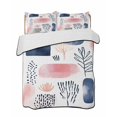 thumbnail image 2 of Pink Navy Blue Abstract Art Twin Size Down Alternative Comforter, Lightweight Comforter Quilt Bedding Set with Pillow Shams Modern Geometric Art All Seasons Bed Comforter Duvet Insert 68"x86", 2 of 7
