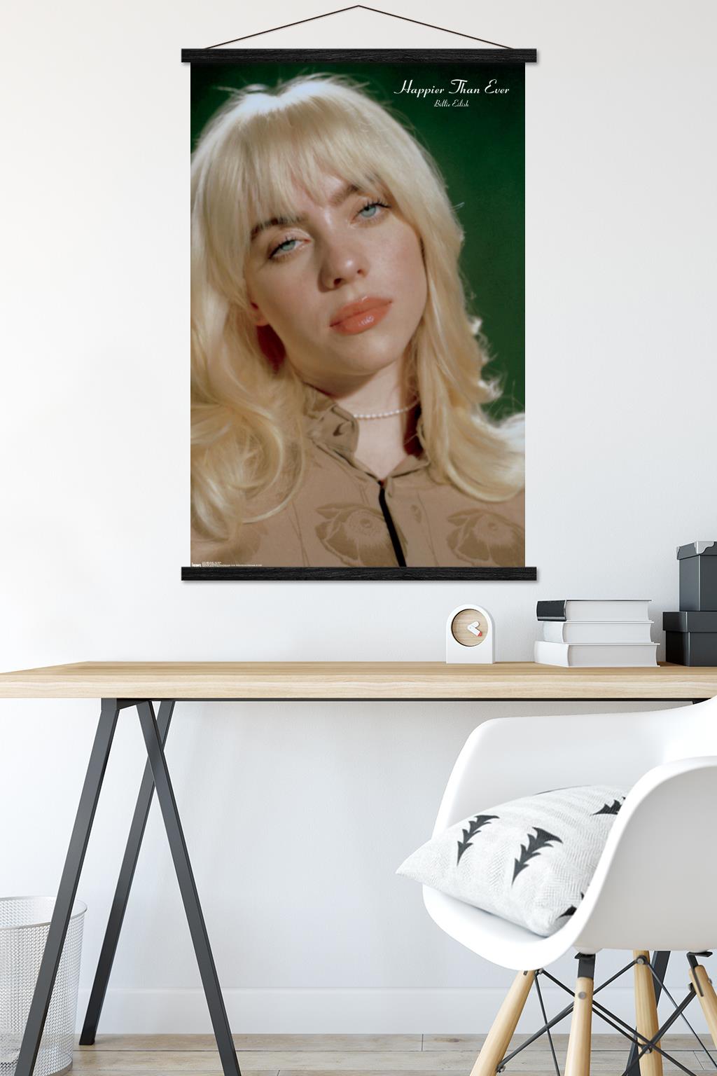 Billie Eilish - Headshot Wall Poster with Magnetic Frame, 22.375" x 34"