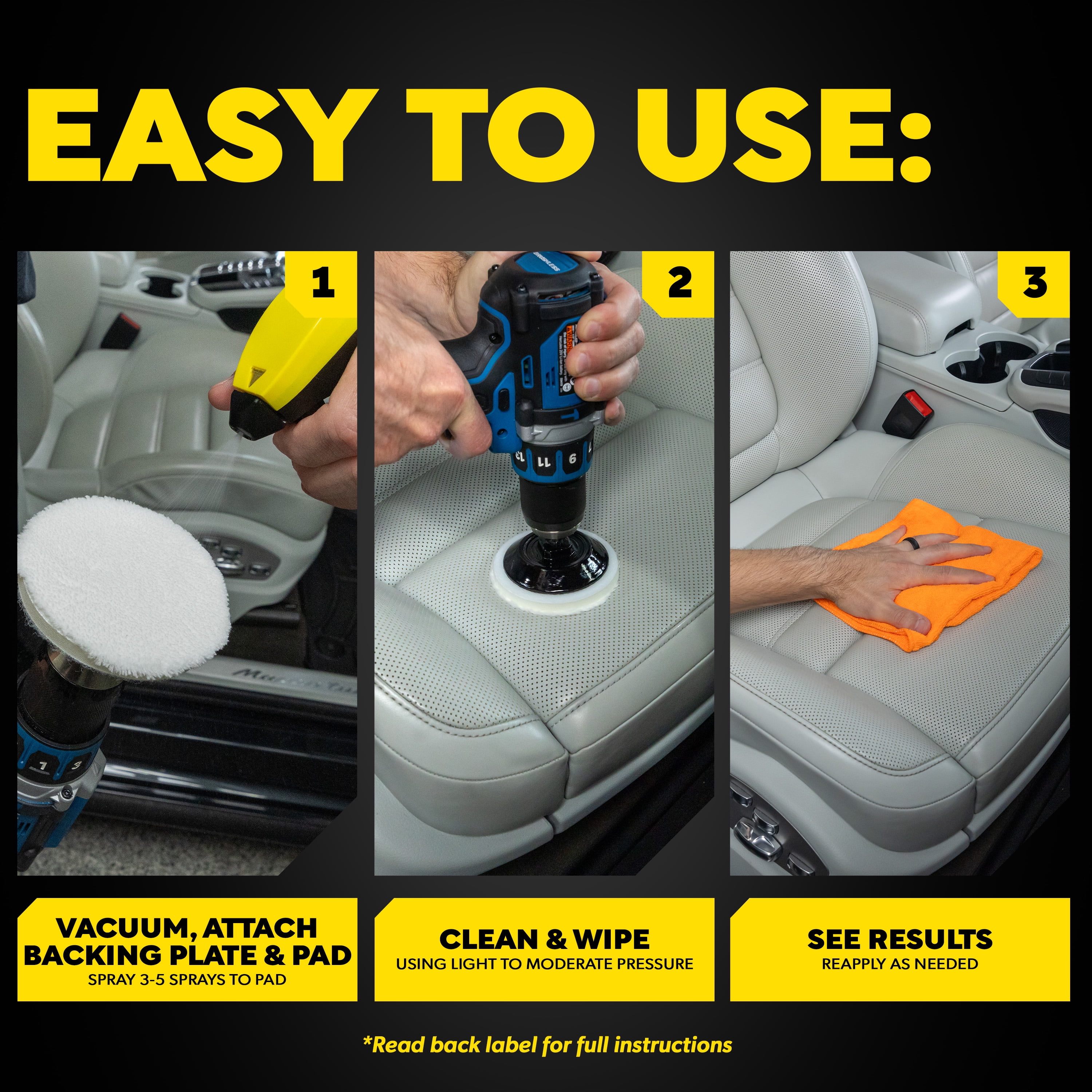 Meguiar’s Leather Care Quik Solutions Kit, Universal, UV Resistant, Car Cleaners