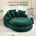 thumbnail image 6 of AENKYO Oversized Chenille Bean Bag Sofa with 5 Pillows, Oval Lazy Floor Sofa with Wraparound Backrest for Adults-Green, 6 of 7