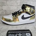 thumbnail image 4 of Ni - ke Ni - ke Air Jordan 1 Mid SE Metallic Gold White DC1419-700 Men's Size 8, 4 of 5