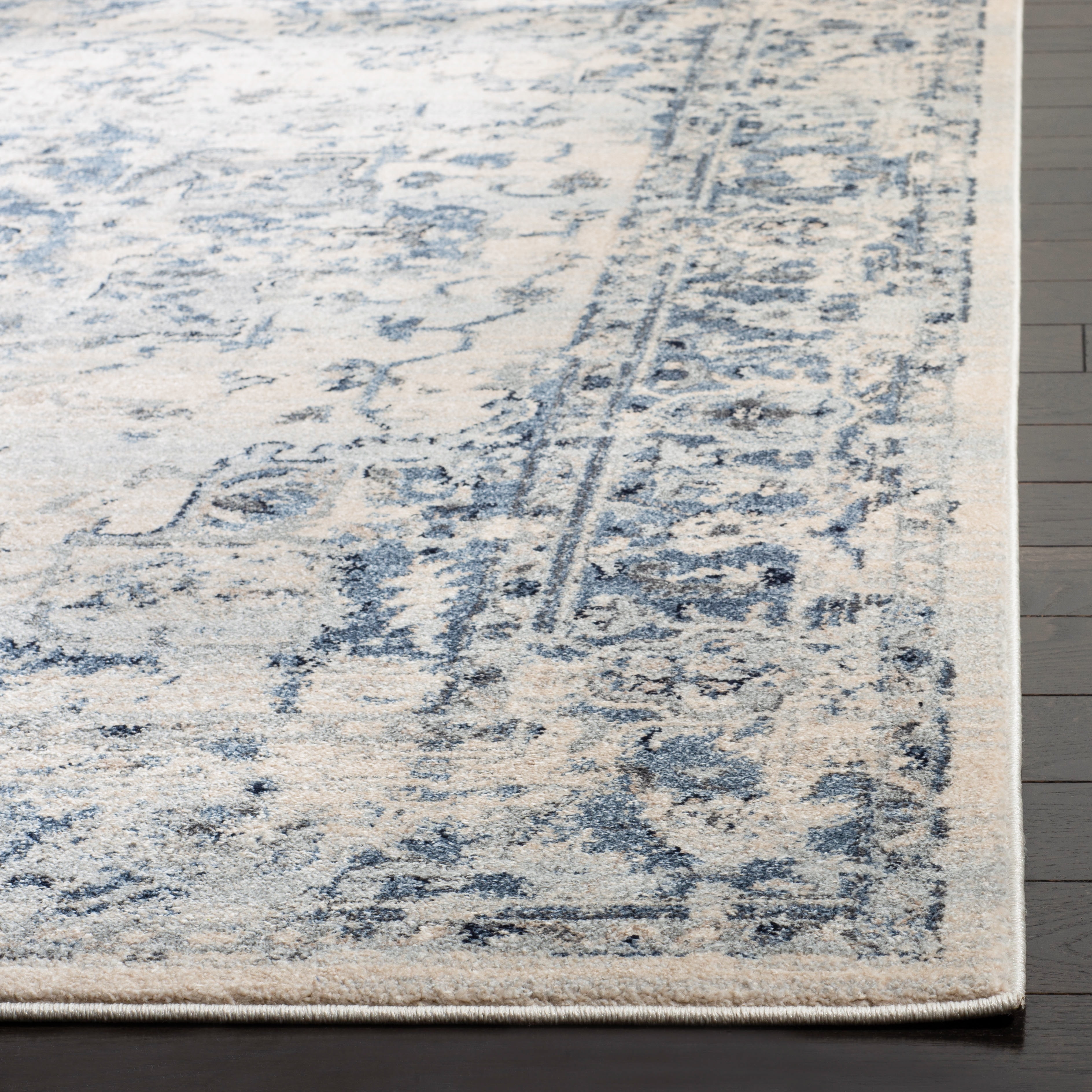 SAFAVIEH Charleston Zharko Floral Area Rug, Ivory/Navy, 10' x 10' Square