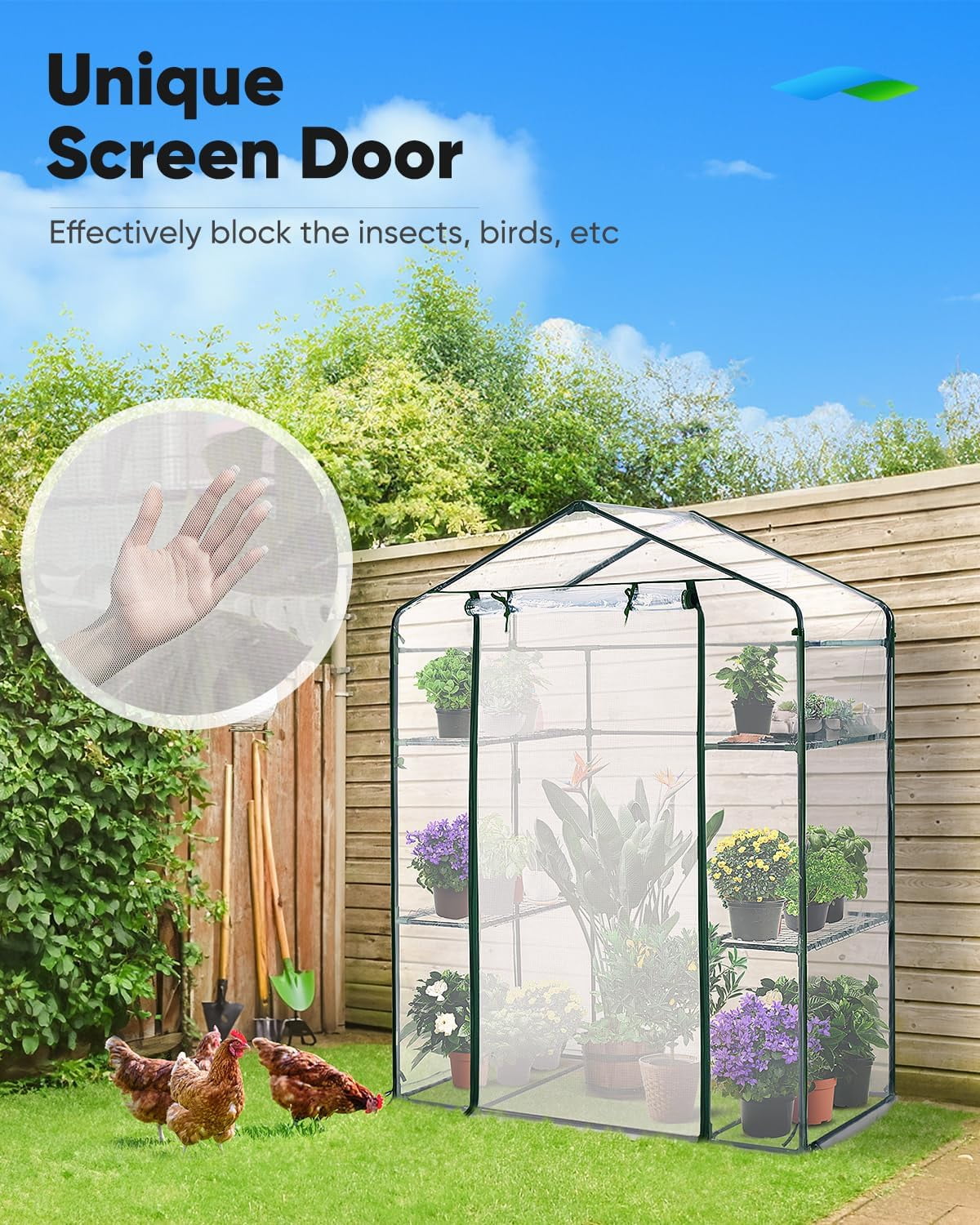 Quictent Clear 56"x29"x77" 3 Tiers 6 Shelves Portable Walk-in Mini Greenhouse Hot Green House Planter Gardening