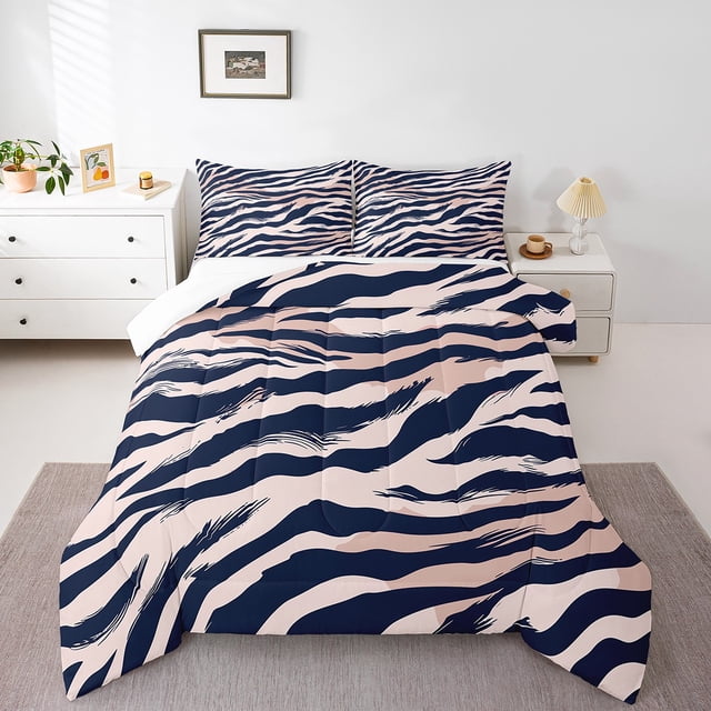 Erosebridal Zebra Print Comforter Sets Toddler Size,Jungle Wildlife Comforters & Duvets,Safari Room Decorative,Breathable,2Pcs