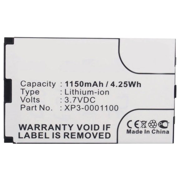 Batteries N Accessories BNA-WB-L3650 Cell Phone Battery - Li-Ion, 3.7V, 1150 mAh, Ultra High Capacity Battery - Replacement for Socketmobile XP3-0001100 Battery