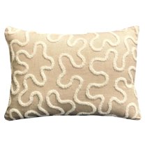 Plutus Brands Plutus Chandra Taal Beige Geometric Luxury Throw Pillow, 12L x 20W