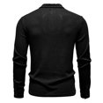 thumbnail image 2 of Men Polo T Shirts Long Sleeve Button Down Tee Shirt Lightweight Black Men Clothing, 2 of 3