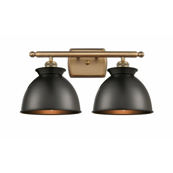 Innovations 516-2W-BB-M14-BK Adirondack 2 Light Bath Vanity Light part of the Ballston Collection, Brushed Brass