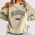 thumbnail image 2 of WEAIXIMIUNG Sweat à Rayures pour Femmes 3X Nouveau Pull à Col Rond Imprimé Lettres Manches Longues Chandail à Capuchon, 2 of 6