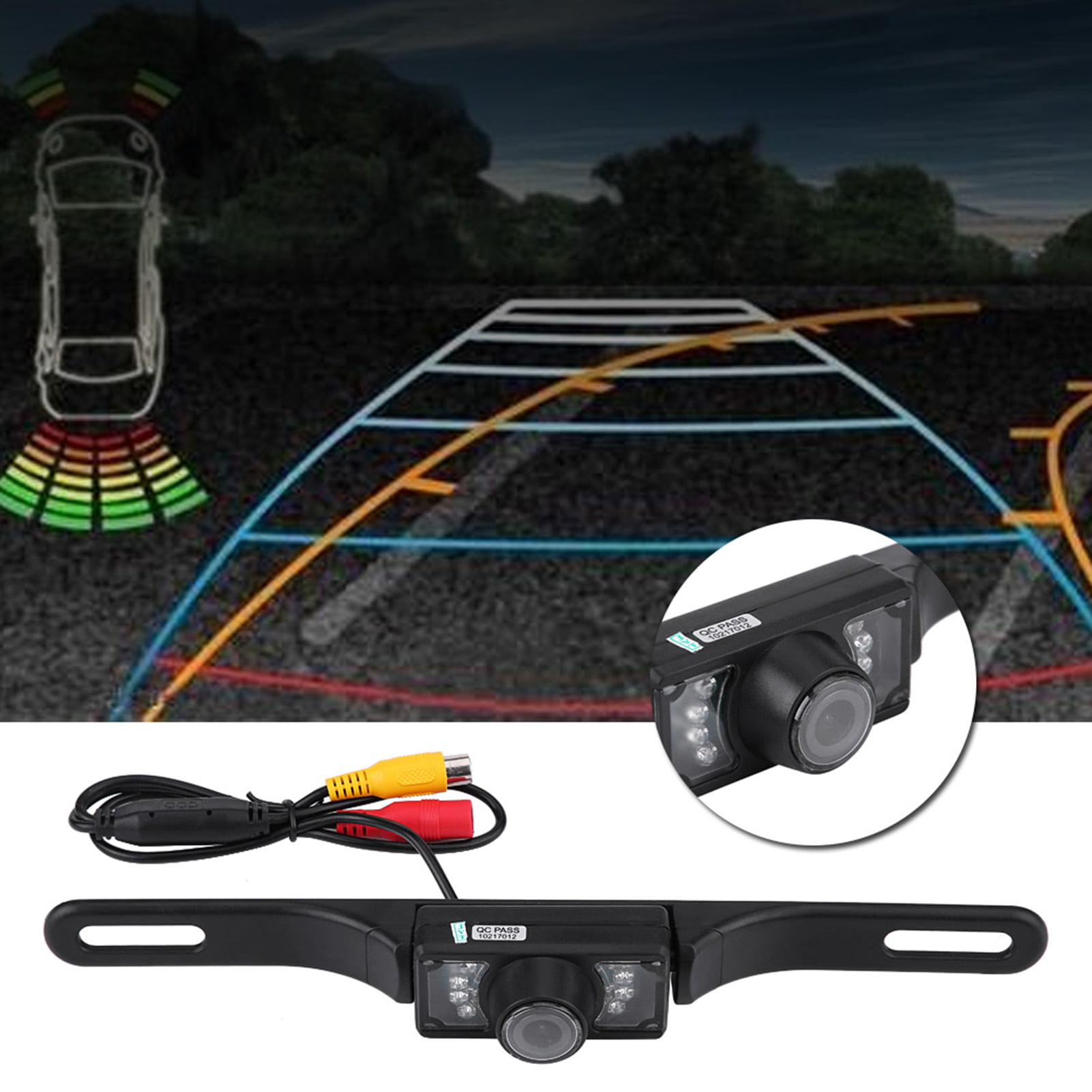 Car Backup Camera Reverse Rear View Parking Night Vision Waterproof CMOS 7 LED 